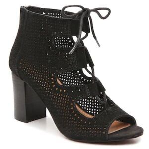 Crown Vintage Eralicia black suede lace up heels